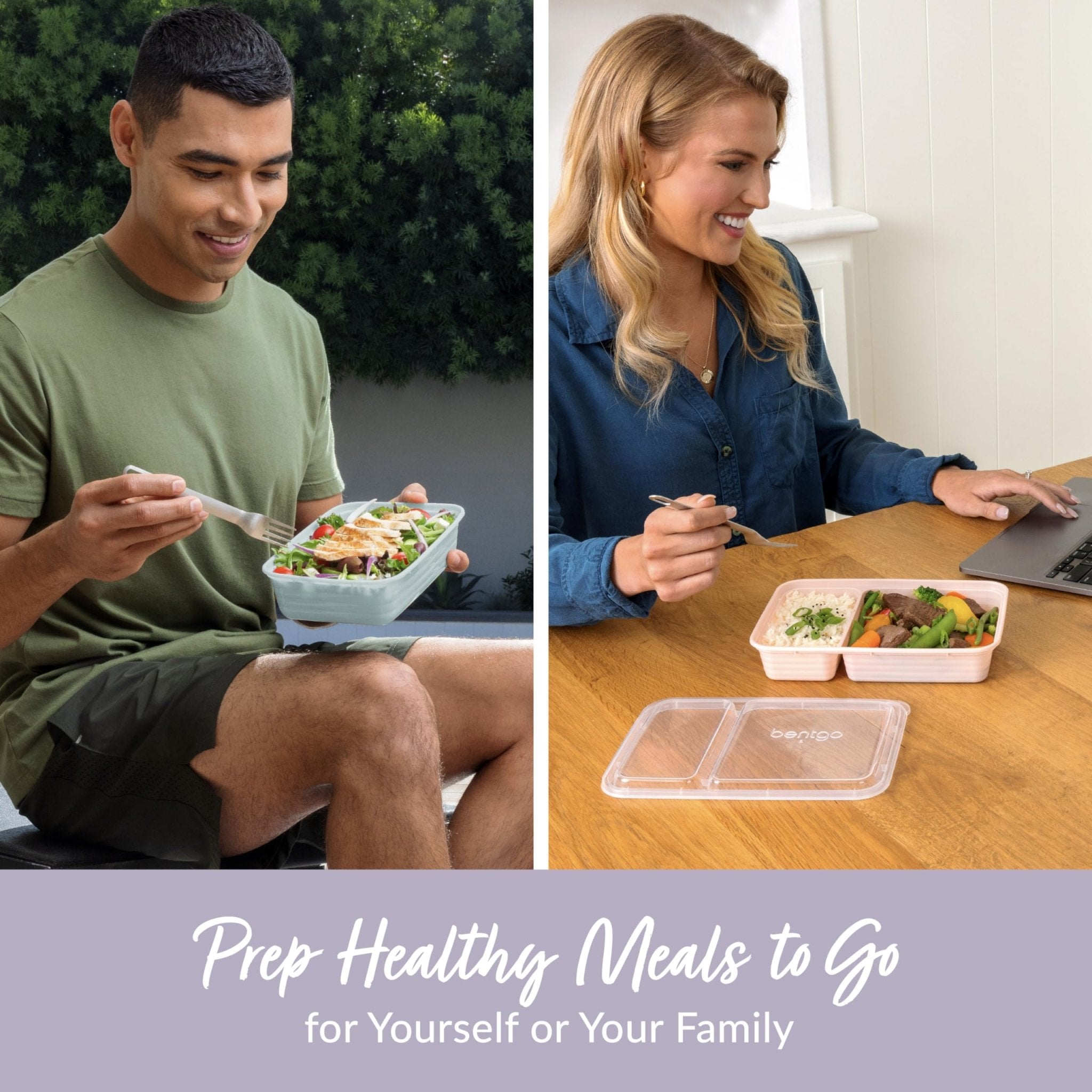 Bentgo Prep 60-Piece Meal Prep Kit - Reusable PFAS & BPA-Free Food Containers, 1-Compartment, 2-Compartment, & 3-Compartments - Microwave, Freezer, & Dishwasher Safe (Floral Pastels) - My Kitchen Products