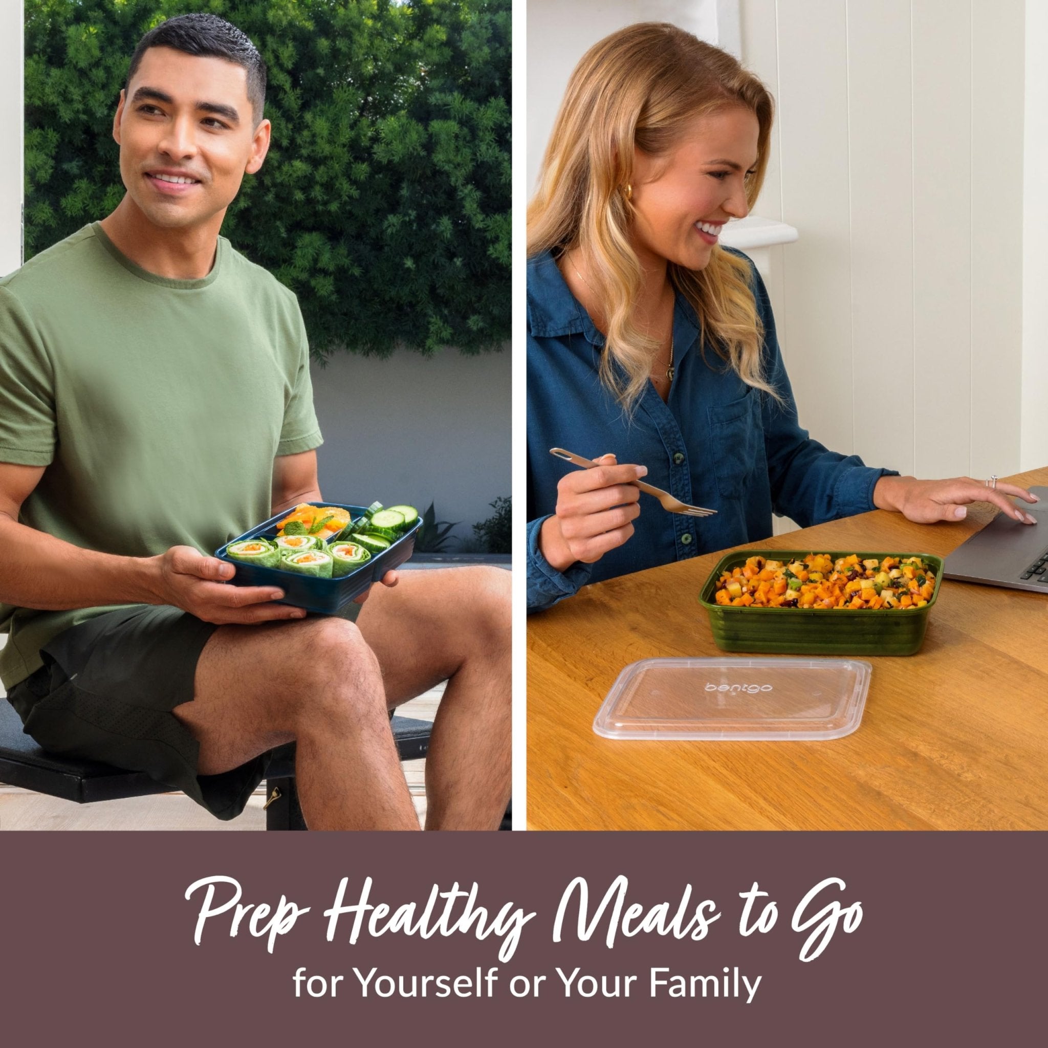 Bentgo Prep 60-Piece Meal Prep Kit - Reusable PFAS & BPA-Free Food Containers, 1-Compartment, 2-Compartment, & 3-Compartments - Microwave, Freezer, & Dishwasher Safe (Rich Shades) - My Kitchen Products