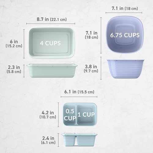 Bentgo Prep 60-Piece Variety Meal Prep Kit - Reusable PFAS & BPA-Free Food Containers 1-Compartment Trays, Prep Bowls, & Snack Boxes - Microwave, Freezer, & Dishwasher Safe (Floral Pastels) - My Kitchen Products