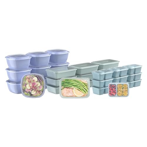 Bentgo Prep 60-Piece Variety Meal Prep Kit - Reusable PFAS & BPA-Free Food Containers 1-Compartment Trays, Prep Bowls, & Snack Boxes - Microwave, Freezer, & Dishwasher Safe (Floral Pastels) - My Kitchen Products