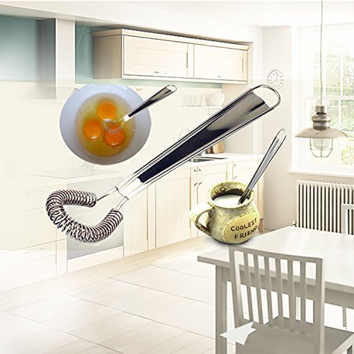 Best Utensils Stainless Steel Mini Egg Whisk Beater Handheld Milk Frother Foamer Foaming Creamy Coffee Mixer Spring Sauce Blender Kitchen Accessories - My Kitchen Products