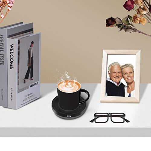 BESTINNKITS Smart Coffee Cup Warmer Set, Auto On/Off Gravity-induction Mug Office Desk Use, Candle Wax Cup Warmer Heating Plate (Up To 131F/55C), 14oz - My Kitchen Products