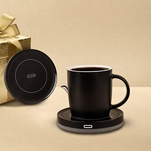 BESTINNKITS Smart Coffee Cup Warmer Set, Auto On/Off Gravity-induction Mug Office Desk Use, Candle Wax Cup Warmer Heating Plate (Up To 131F/55C), 14oz - My Kitchen Products