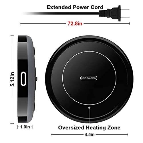 BESTINNKITS Smart Coffee Cup Warmer Set, Auto On/Off Gravity-induction Mug Office Desk Use, Candle Wax Cup Warmer Heating Plate (Up To 131F/55C), 14oz - My Kitchen Products
