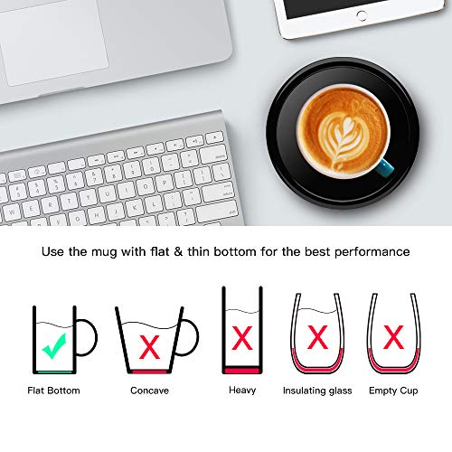 BESTINNKITS Smart Coffee Cup Warmer Set, Auto On/Off Gravity-induction Mug Office Desk Use, Candle Wax Cup Warmer Heating Plate (Up To 131F/55C), 14oz - My Kitchen Products