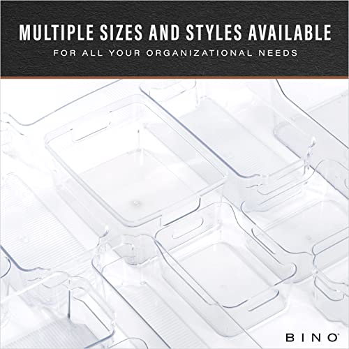 BINO | Plastic Storage Bins, Large - 2 Pack, Clear | THE SOHO COLLECTION | Pantry Organizers and Storage Containers | Fridge Organizer Bins | Kitchen Cabinet Organizer | Medicine Cabinet Bin - My Kitchen Products