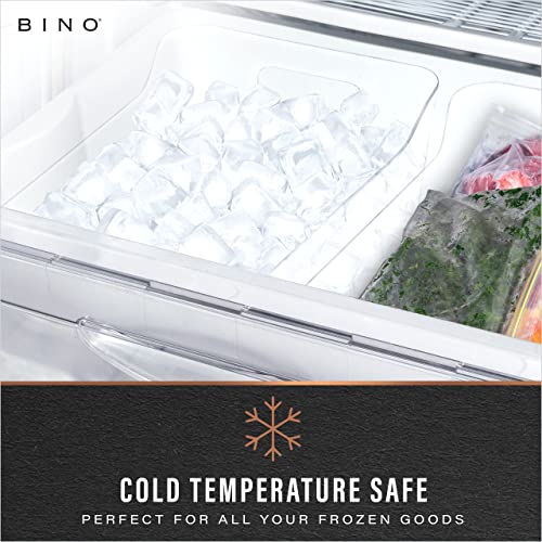 BINO | Plastic Storage Bins, Large - 2 Pack, Clear | THE SOHO COLLECTION | Pantry Organizers and Storage Containers | Fridge Organizer Bins | Kitchen Cabinet Organizer | Medicine Cabinet Bin - My Kitchen Products