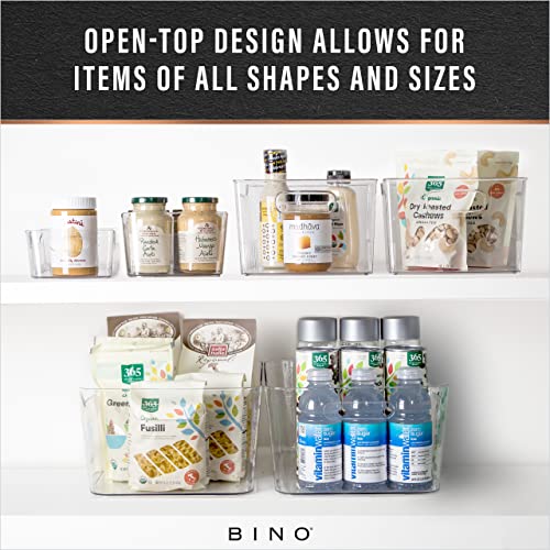 BINO | Plastic Storage Bins, Small - 2 Pack, Clear | THE SOHO COLLECTION | Pantry Organizers and Storage Containers Fridge Organizer Bins Kitchen Cabinet Organizer Medicine Cabinet Bin - My Kitchen Products