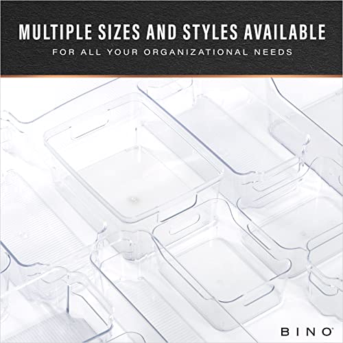 BINO | Plastic Storage Bins, Small - 2 Pack, Clear | THE SOHO COLLECTION | Pantry Organizers and Storage Containers Fridge Organizer Bins Kitchen Cabinet Organizer Medicine Cabinet Bin - My Kitchen Products