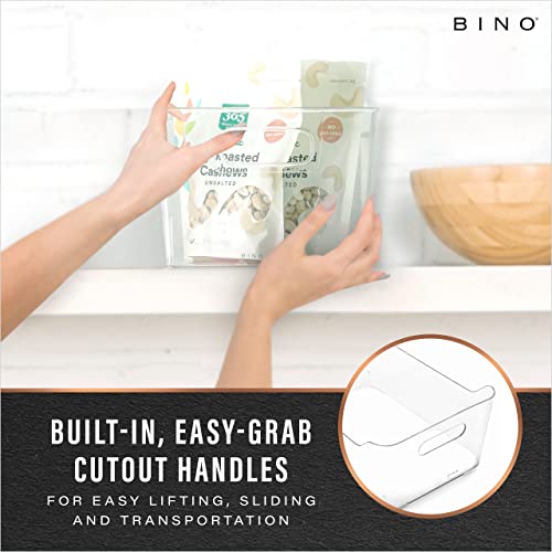 BINO | Plastic Storage Bins, Small - 2 Pack, Clear | THE SOHO COLLECTION | Pantry Organizers and Storage Containers Fridge Organizer Bins Kitchen Cabinet Organizer Medicine Cabinet Bin - My Kitchen Products