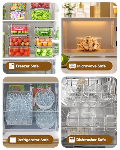 BiuLeon 40 PCS Food Storage Containers with Lids Airtight (20 Containers & 20 Lids), Leakproof Meal Prep for Kitchen Storage, BPA-free, Food-grade, Reusable, Microwave/Dishwasher Safe - My Kitchen Products