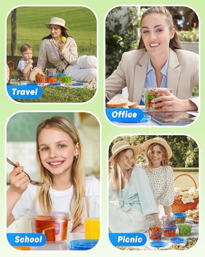 BiuLeon 6 Pack-17oz Freezer Storage Containers, Plastic Food Storage Containers with Twist Top Lids, BPA Free and Reusable Soup Containers with Lid, Microwave and Dishwasher Safe - My Kitchen Products