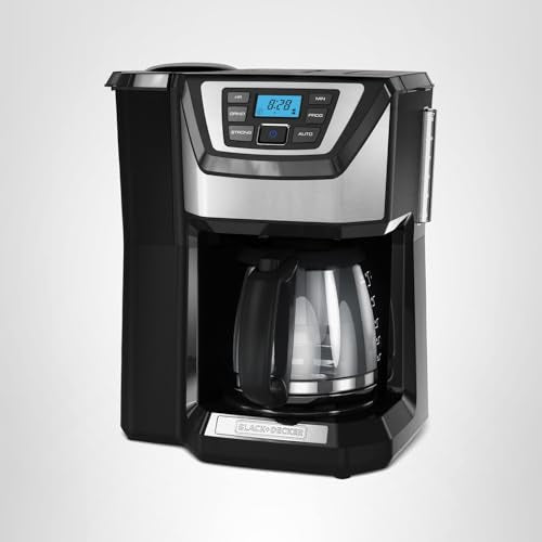 Black and Decker BLACK+DECKER 12-Cup Mill and Brew Coffeemaker, Black, CM5000B - My Kitchen Products