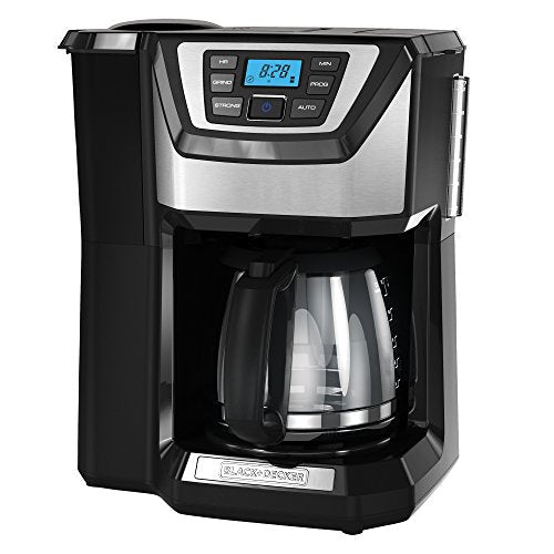 Black and Decker BLACK+DECKER 12-Cup Mill and Brew Coffeemaker, Black, CM5000B - My Kitchen Products