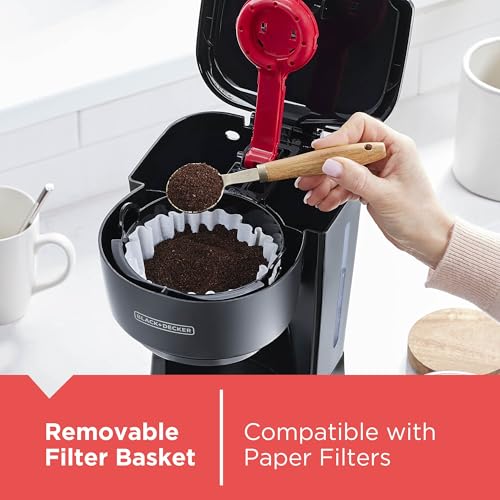 BLACK+DECKER 12-Cup Coffee Maker with Easy On/Off Switch, Easy Pour, Non-Drip Carafe with Removable Filter Basket, Vortex Technology, Black - My Kitchen Products