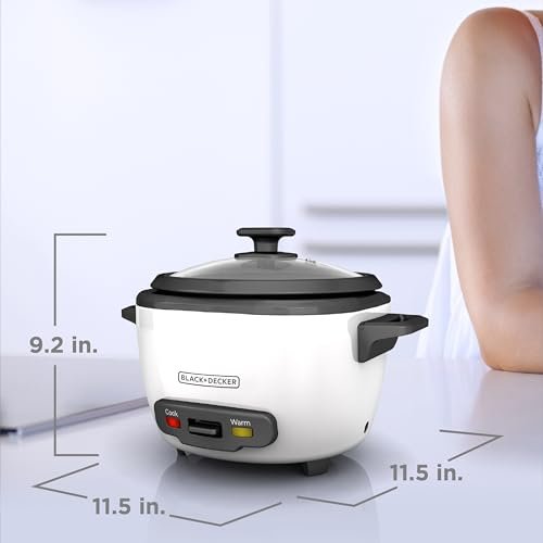 BLACK+DECKER 16-Cup Rice Cooker, RC516, 8-Cup Uncooked Rice, Steaming Basket, Removable Non-Stick Bowl, One Touch - My Kitchen Products