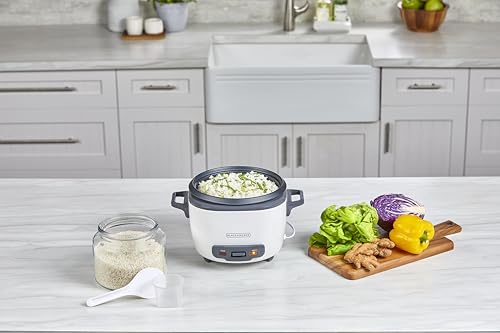BLACK+DECKER 16-Cup Rice Cooker, RC516, 8-Cup Uncooked Rice, Steaming Basket, Removable Non-Stick Bowl, One Touch - My Kitchen Products