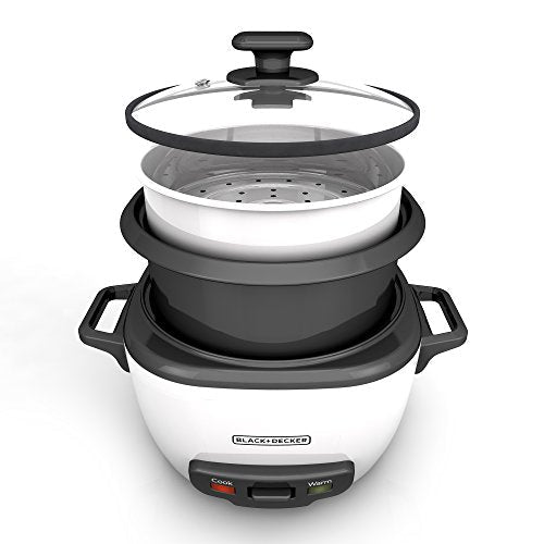 BLACK+DECKER 16-Cup Rice Cooker, RC516, 8-Cup Uncooked Rice, Steaming Basket, Removable Non-Stick Bowl, One Touch - My Kitchen Products