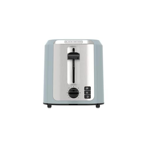 BLACK+DECKER 2-Slice Toaster, Extra-Wide Slots, 7 Shade Settings, Bagel & Frozen Functions, Removable Crumb Tray, Surf Spray Blue - My Kitchen Products