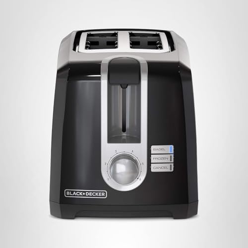 BLACK+DECKER 2-Slice Toaster, Extra Wide Slots for Bagels & Thick Bread, 6 Browning Settings, Removable Crumb Tray, Cancel Button, 850W, Black - My Kitchen Products