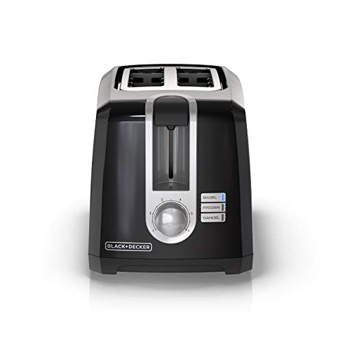 BLACK+DECKER 2-Slice Toaster, Extra Wide Slots for Bagels & Thick Bread, 6 Browning Settings, Removable Crumb Tray, Cancel Button, 850W, Black - My Kitchen Products