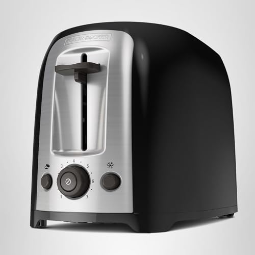 BLACK+DECKER 2-Slice Toaster, TR1278BD, Extra Wide Slots, 7 Shade Settings, 850 Watts, Frozen and Bagel Buttons - My Kitchen Products
