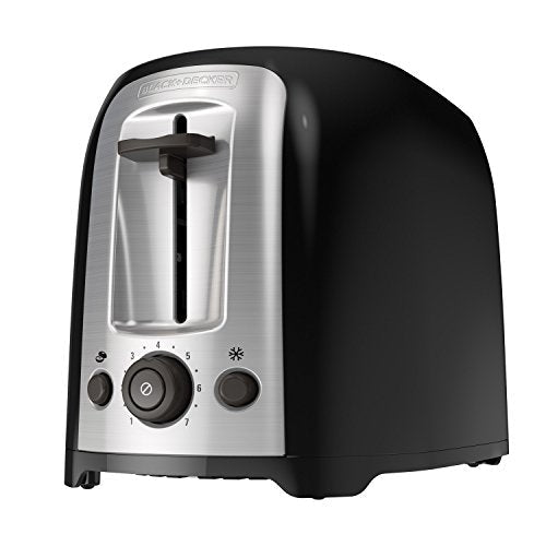 BLACK+DECKER 2-Slice Toaster, TR1278BD, Extra Wide Slots, 7 Shade Settings, 850 Watts, Frozen and Bagel Buttons - My Kitchen Products