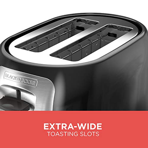 BLACK+DECKER 2-Slice Toaster, TR1278BD, Extra Wide Slots, 7 Shade Settings, 850 Watts, Frozen and Bagel Buttons - My Kitchen Products