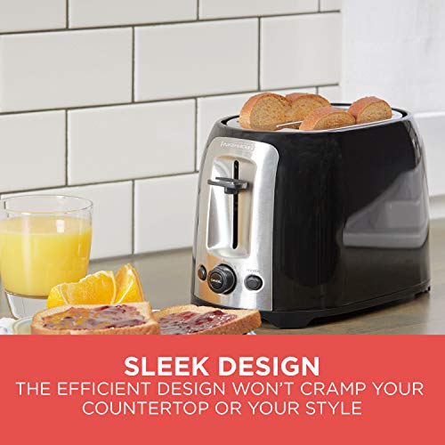 BLACK+DECKER 2-Slice Toaster, TR1278BD, Extra Wide Slots, 7 Shade Settings, 850 Watts, Frozen and Bagel Buttons - My Kitchen Products