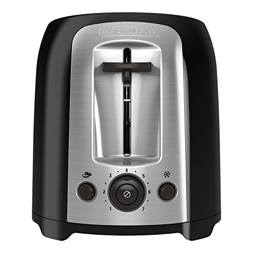 BLACK+DECKER 2-Slice Toaster, TR1278BD, Extra Wide Slots, 7 Shade Settings, 850 Watts, Frozen and Bagel Buttons - My Kitchen Products