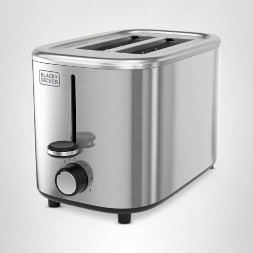 BLACK+DECKER® 2-Slice Toaster with 7 Toast Shade Settings, Extra-Wide Slots for Bagels, Stainless Steel Exterior Finish - My Kitchen Products