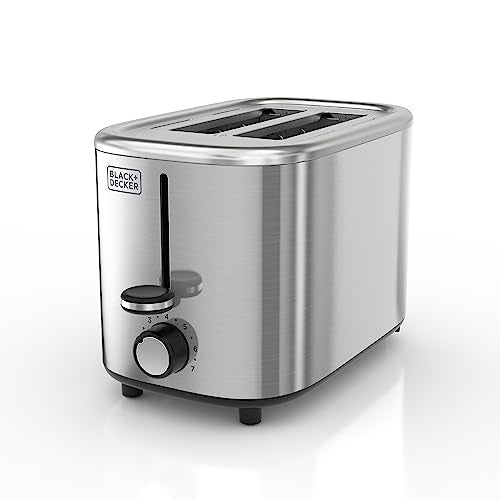 BLACK+DECKER® 2-Slice Toaster with 7 Toast Shade Settings, Extra-Wide Slots for Bagels, Stainless Steel Exterior Finish - My Kitchen Products