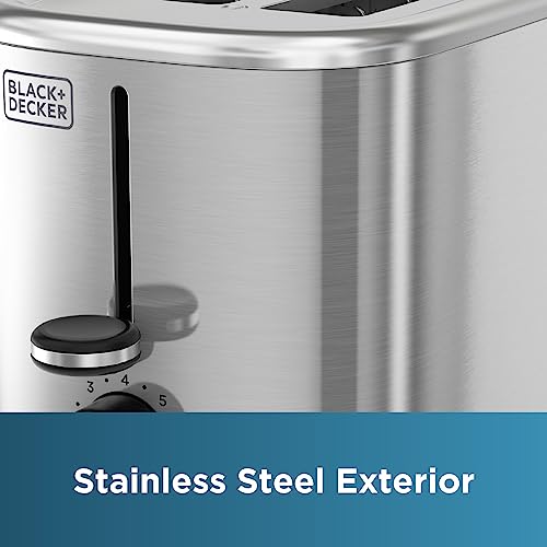 BLACK+DECKER® 2-Slice Toaster with 7 Toast Shade Settings, Extra-Wide Slots for Bagels, Stainless Steel Exterior Finish - My Kitchen Products
