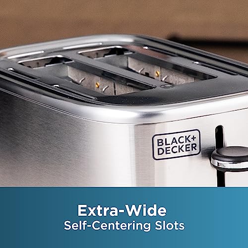 BLACK+DECKER® 2-Slice Toaster with 7 Toast Shade Settings, Extra-Wide Slots for Bagels, Stainless Steel Exterior Finish - My Kitchen Products
