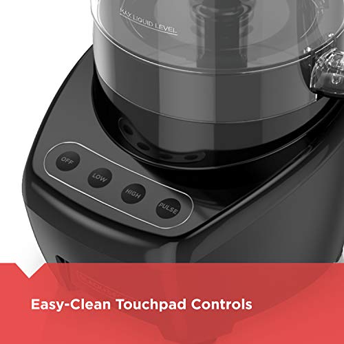 BLACK+DECKER 3-in-1 Easy Assembly 8-Cup Food Processor, Stainless Steel S-Blade, Easy-Clean, Touchpad Controls Black - My Kitchen Products