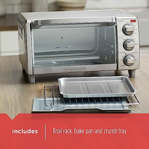 BLACK+DECKER 4-Slice Toaster Oven with Natural Convection, Stainless Steel, TO1760SS (TO1760SST-1) - My Kitchen Products