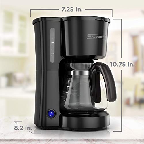 BLACK+DECKER 5-Cup Coffee Maker with On/Off Switch, Sneak-A-Cup Feature, and Easy-View Water Window, Black - My Kitchen Products