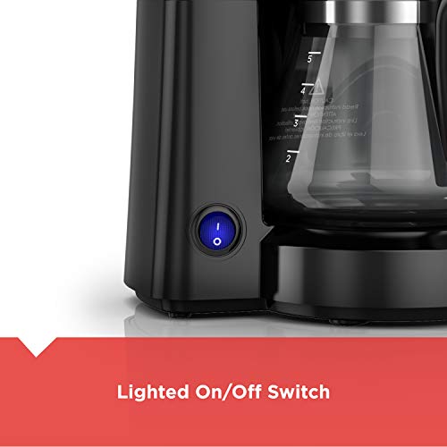 BLACK+DECKER 5-Cup Coffee Maker with On/Off Switch, Sneak-A-Cup Feature, and Easy-View Water Window, Black - My Kitchen Products