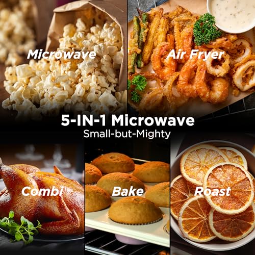 BLACK+DECKER 5-in-1 Microwave Oven with Air Fry, Combi, Bake, Roast, and Convection Cooking, 0.9 cu. ft. Countertop Microwave, Stainless Steel, 900 Watts, Child-Lock, ES9P032NA - My Kitchen Products