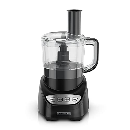 BLACK+DECKER 8-Cup Food Processor, Easy Assembly, Stainless Steel S-Blade, Shred, Slice, Chop, Puree, 450W Motor - My Kitchen Products