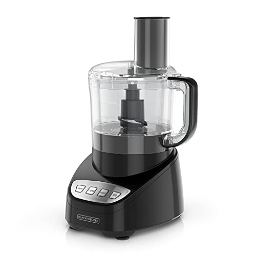 BLACK+DECKER 8-Cup Food Processor, Easy Assembly, Stainless Steel S-Blade, Shred, Slice, Chop, Puree, 450W Motor - My Kitchen Products