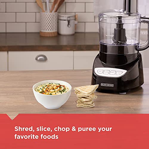 BLACK+DECKER 8-Cup Food Processor, Easy Assembly, Stainless Steel S-Blade, Shred, Slice, Chop, Puree, 450W Motor - My Kitchen Products