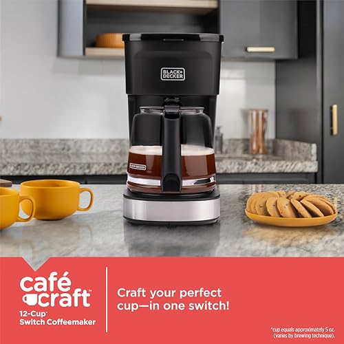BLACK+DECKER CAFÉCRAFT 12-Cup Coffee Maker, One-Switch Drip Coffeemaker with Vortex Showerhead Technology, Sneak-A-Cup, Keep Warm Function, Stainless Steel - My Kitchen Products