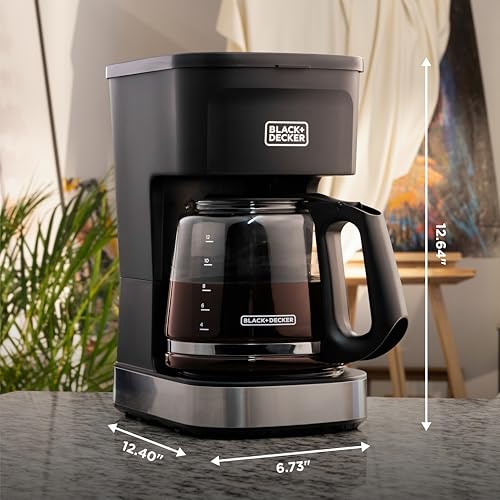 BLACK+DECKER CAFÉCRAFT 12-Cup Coffee Maker, One-Switch Drip Coffeemaker with Vortex Showerhead Technology, Sneak-A-Cup, Keep Warm Function, Stainless Steel - My Kitchen Products