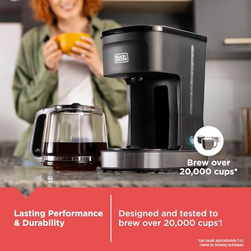 BLACK+DECKER CAFÉCRAFT 12-Cup Coffee Maker, One-Switch Drip Coffeemaker with Vortex Showerhead Technology, Sneak-A-Cup, Keep Warm Function, Stainless Steel - My Kitchen Products