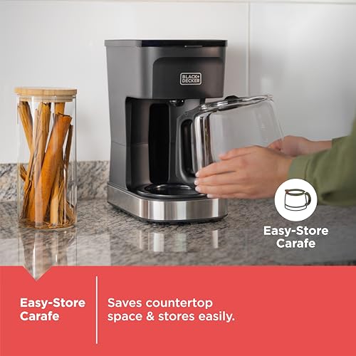 BLACK+DECKER CAFÉCRAFT 12-Cup Coffee Maker, One-Switch Drip Coffeemaker with Vortex Showerhead Technology, Sneak-A-Cup, Keep Warm Function, Stainless Steel - My Kitchen Products