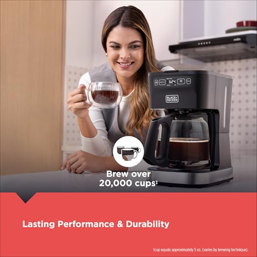BLACK+DECKER CAFÉCRAFT 12-Cup Programmable Coffee Maker, Stainless Steel Drip Coffeemaker with Vortex Showerhead, Strength Selector, Sneak-A-Cup, Keep Warm - My Kitchen Products