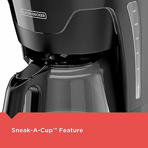 BLACK+DECKER CM1110B Programable 12-Cup Coffee Maker, Easy Pour, Non-Drip Carafe with Removable Filter Basket, Black - My Kitchen Products