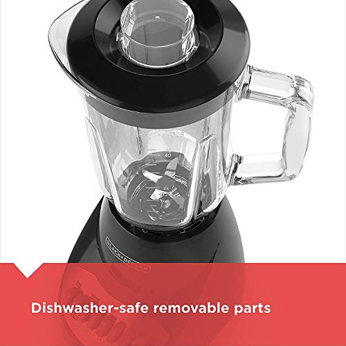 BLACK+DECKER Countertop Blender with 6-Cup Glass Jar, 10-Speed Settings, Black, BL2010BG - My Kitchen Products