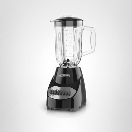 BLACK+DECKER Countertop Blender with 6-Cup Glass Jar, 10-Speed Settings, Black, BL2010BG - My Kitchen Products
